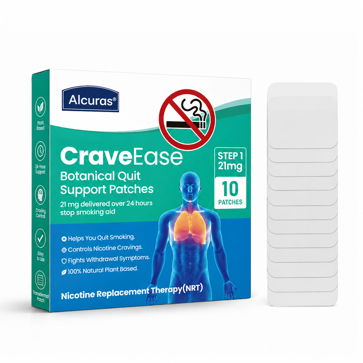 Alcuras® CraveEase Botanical Quit Support Patches