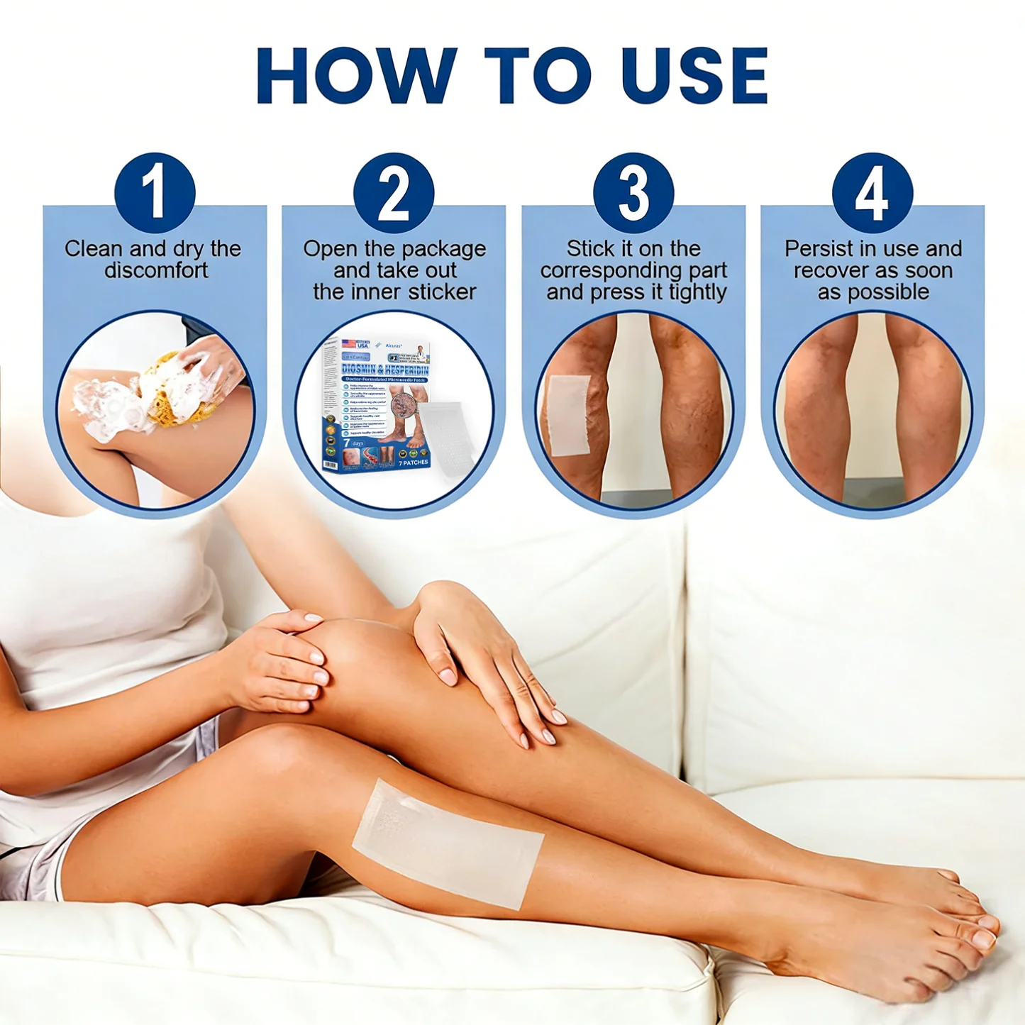 Alcuras® Vein Contour Microneedle Patch – 7-Day Visible Results for Varicose Veins