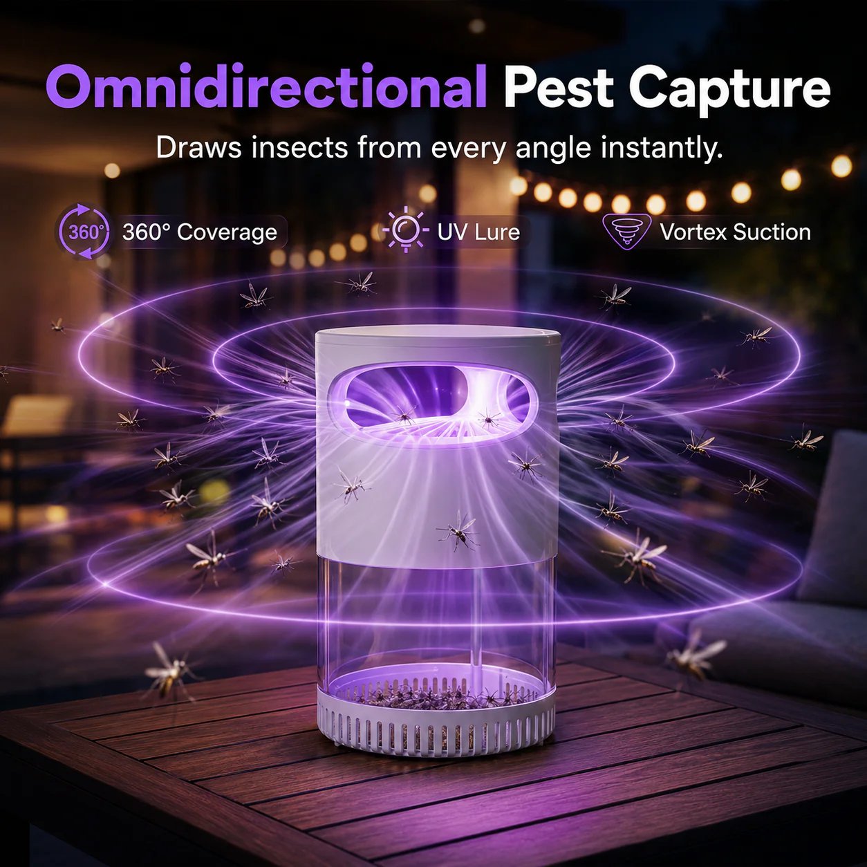 Ultra-Quiet Bionic UV Suction Mosquito Trap