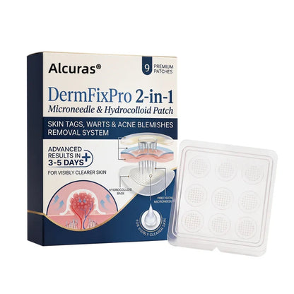 Alcuras® DermFixPro 2-in-1 Microneedle & Hydrocolloid Patch