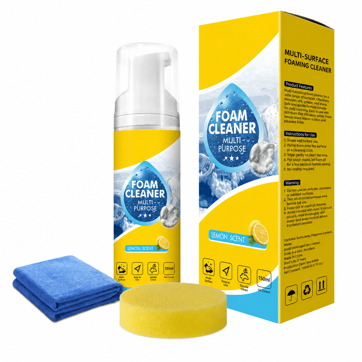 4-in-1 Multi-Enzyme Foam Cleaner – Deep Clean Car, Kitchen, Bathroom & Sofa