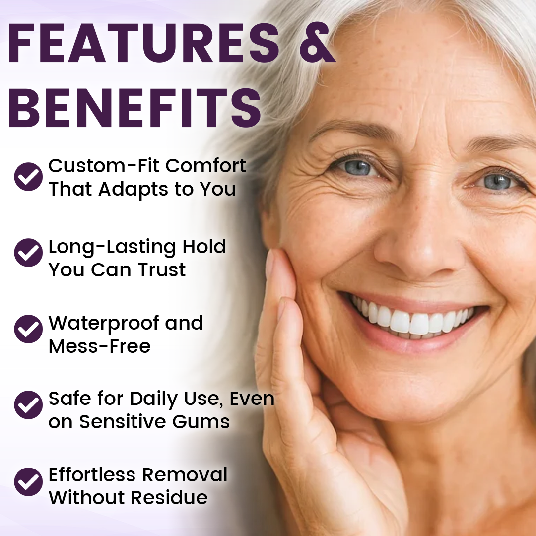 Alcuras® BeePro DentiSeal Denture Adhesive🦷🐝💜 FDA Certified (Clinically Proven 96-Hour Lock Hold with Bee Propolis Gum Comfort for Secure, Comfortable & Zinc-Free Denture Fit)