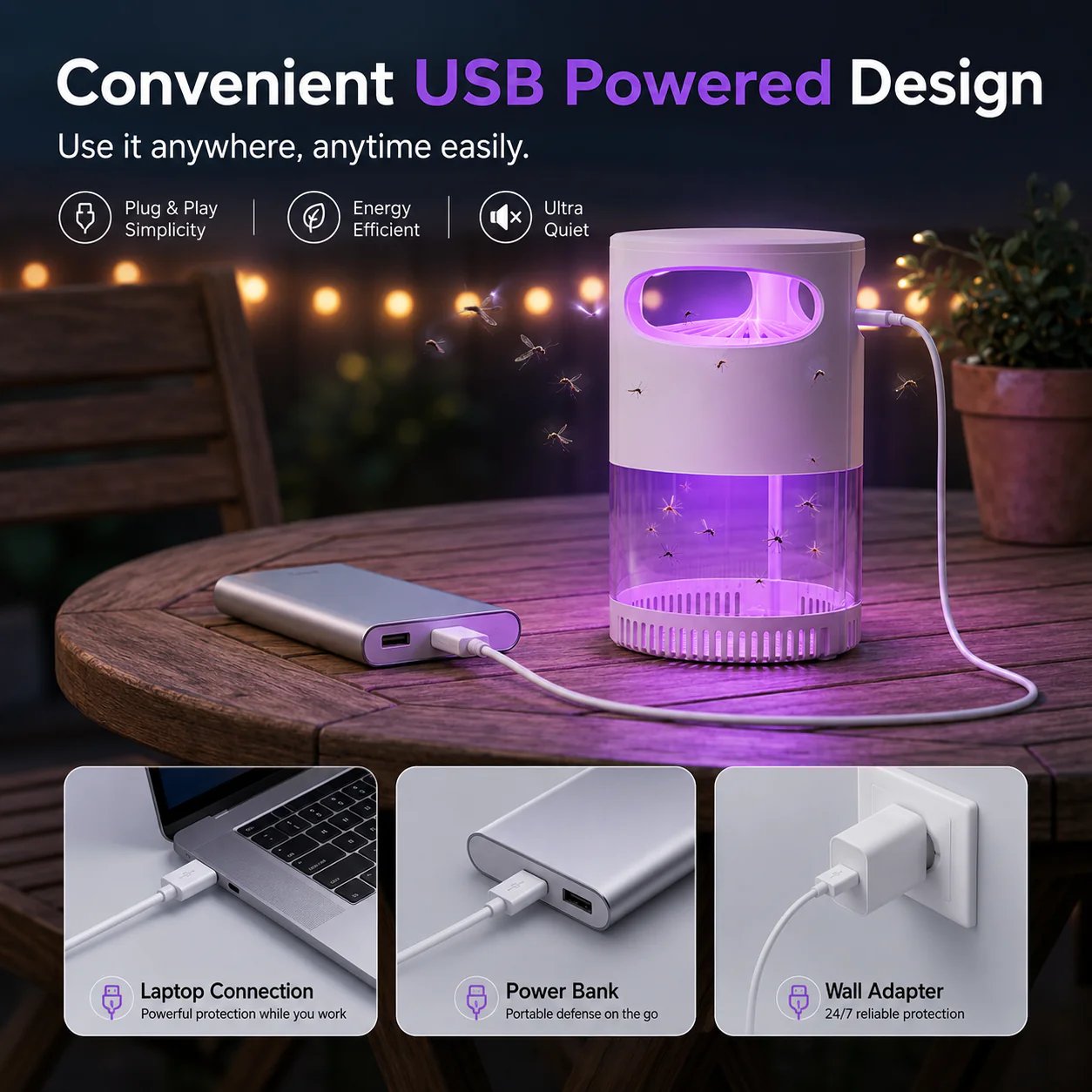 Ultra-Quiet Bionic UV Suction Mosquito Trap