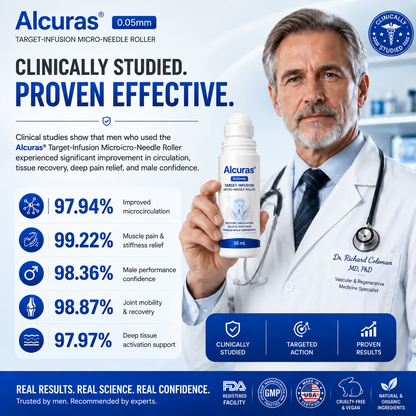 Alcuras™ 0.05mm Target-Infusion Micro-Needle Roller — Restores Tissue Health, Enhances Rigidity & Stamina, Relieves Muscle & Joint Discomfort