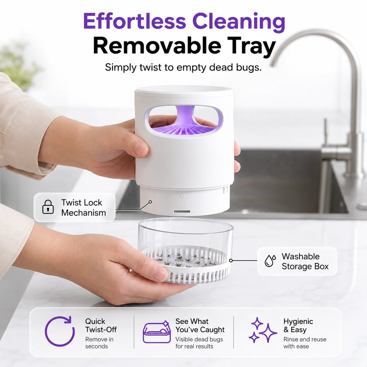 Ultra-Quiet Bionic UV Suction Mosquito Trap