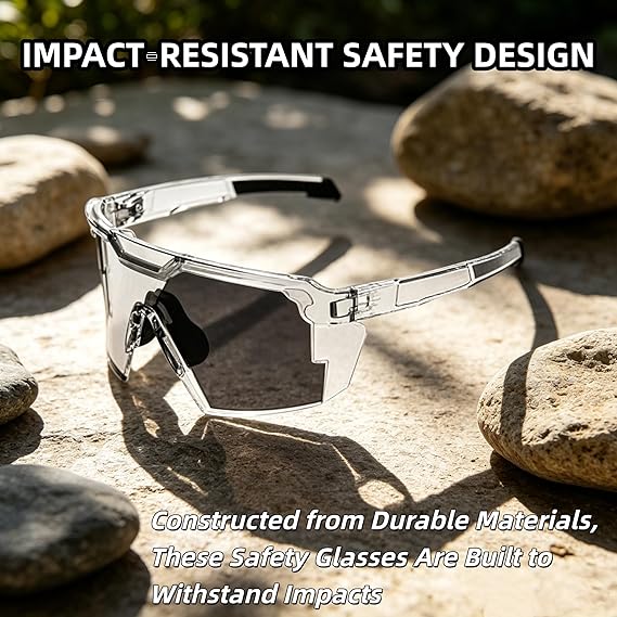 ☀️UV400 Photochromic Polarized Safety Glasses – 🥇Impact Resistant Outdoor Sports & Work Eyewear