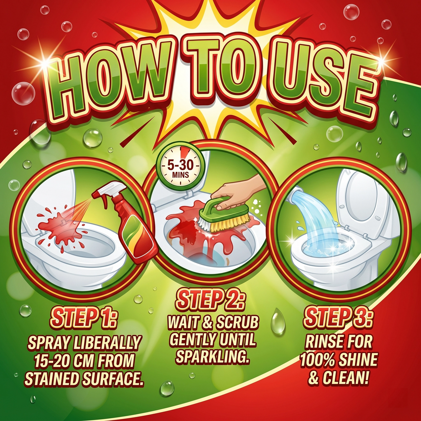 Alcuras🔥Bathroom Cleaner for Tough Toilet & Sink Stains
