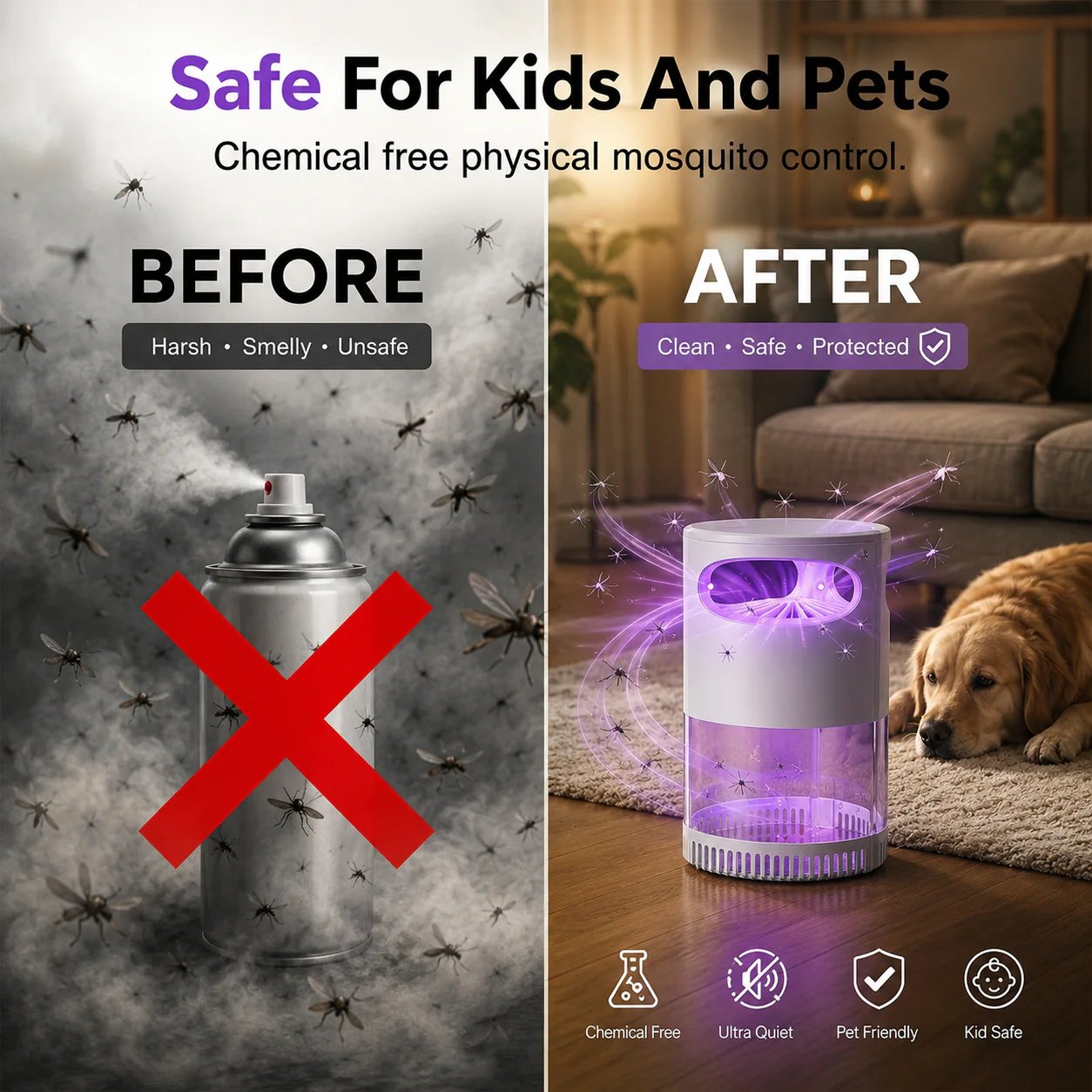 Ultra-Quiet Bionic UV Suction Mosquito Trap