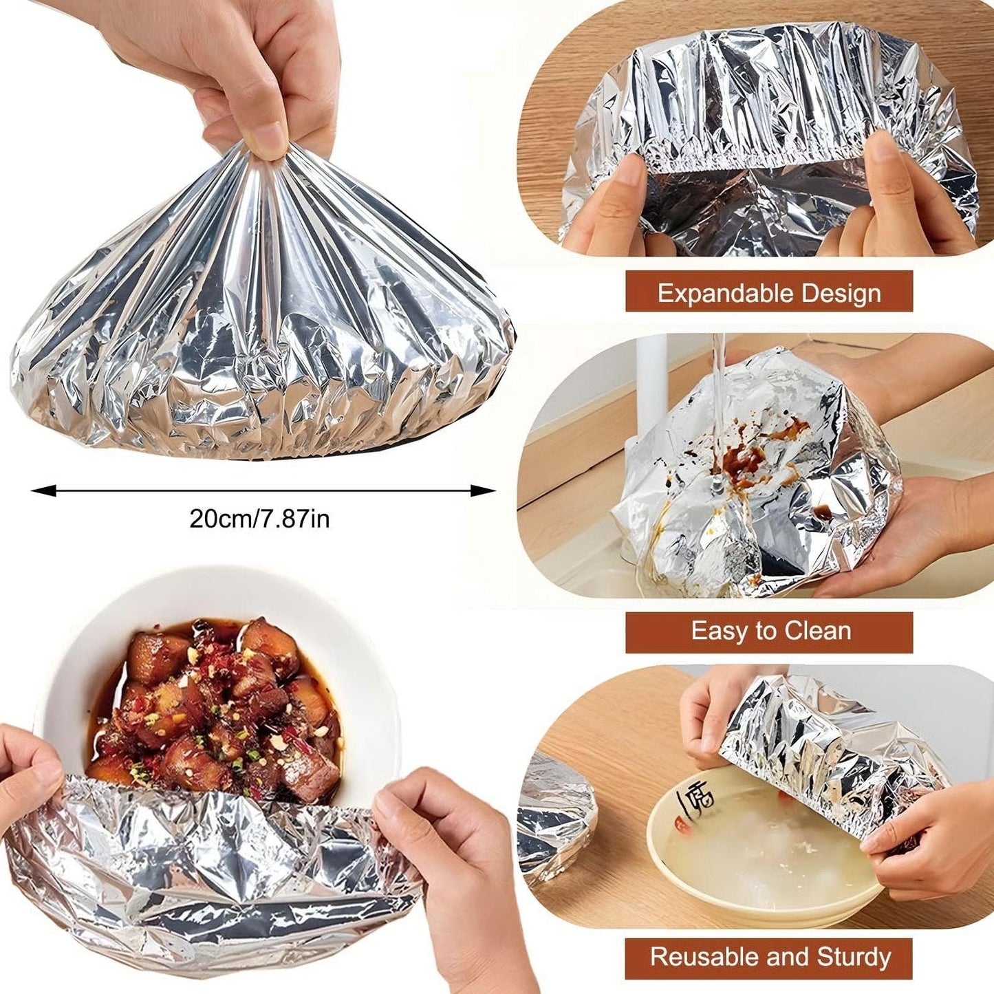 🔥Reusable Aluminum Foil Food Covers