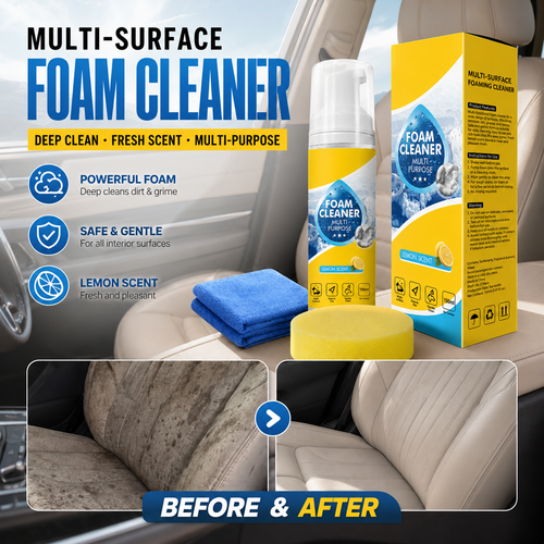 4-in-1 Multi-Enzyme Foam Cleaner – Deep Clean Car, Kitchen, Bathroom & Sofa