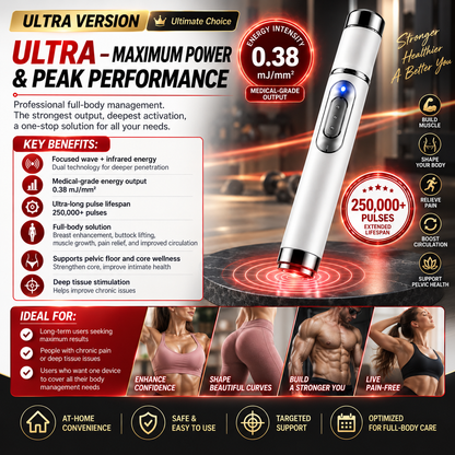 Mresio® ULTRASONIC SHOCK WAVE BODY REMODELING SYSTEM——Enhances bust and lifts buttocks. Fuel Muscle Growth.Boost Circulation. Relieve Pain.