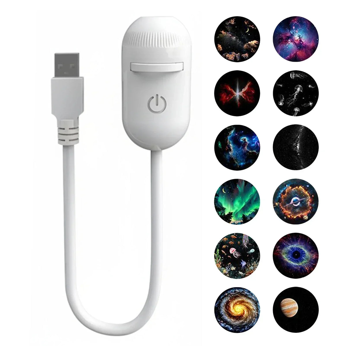 2-in-1 Galaxy Star Projector USB Night Light for Indoor Decor
