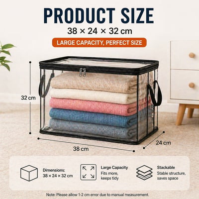 Buy 1 Get 1 Free📢Large Heavy-Duty Thick Plastic Clear Storage Bag for Clothes, Moving & Storage
