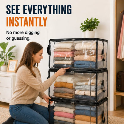 Buy 1 Get 1 Free📢Large Heavy-Duty Thick Plastic Clear Storage Bag for Clothes, Moving & Storage