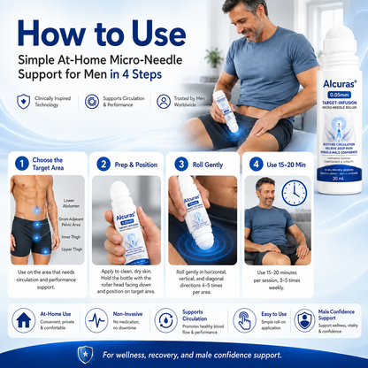 Alcuras™ 0.05mm Target-Infusion Micro-Needle Roller — Restores Tissue Health, Enhances Rigidity & Stamina, Relieves Muscle & Joint Discomfort
