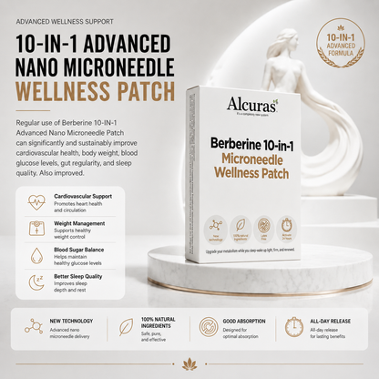 Alcuras® Berberine 10-in-1 Nano Microneedle Patch | ✅ Science-Backed Formula | 10-in-1 Advanced Blend | Visible Results in 7 Days 🏅