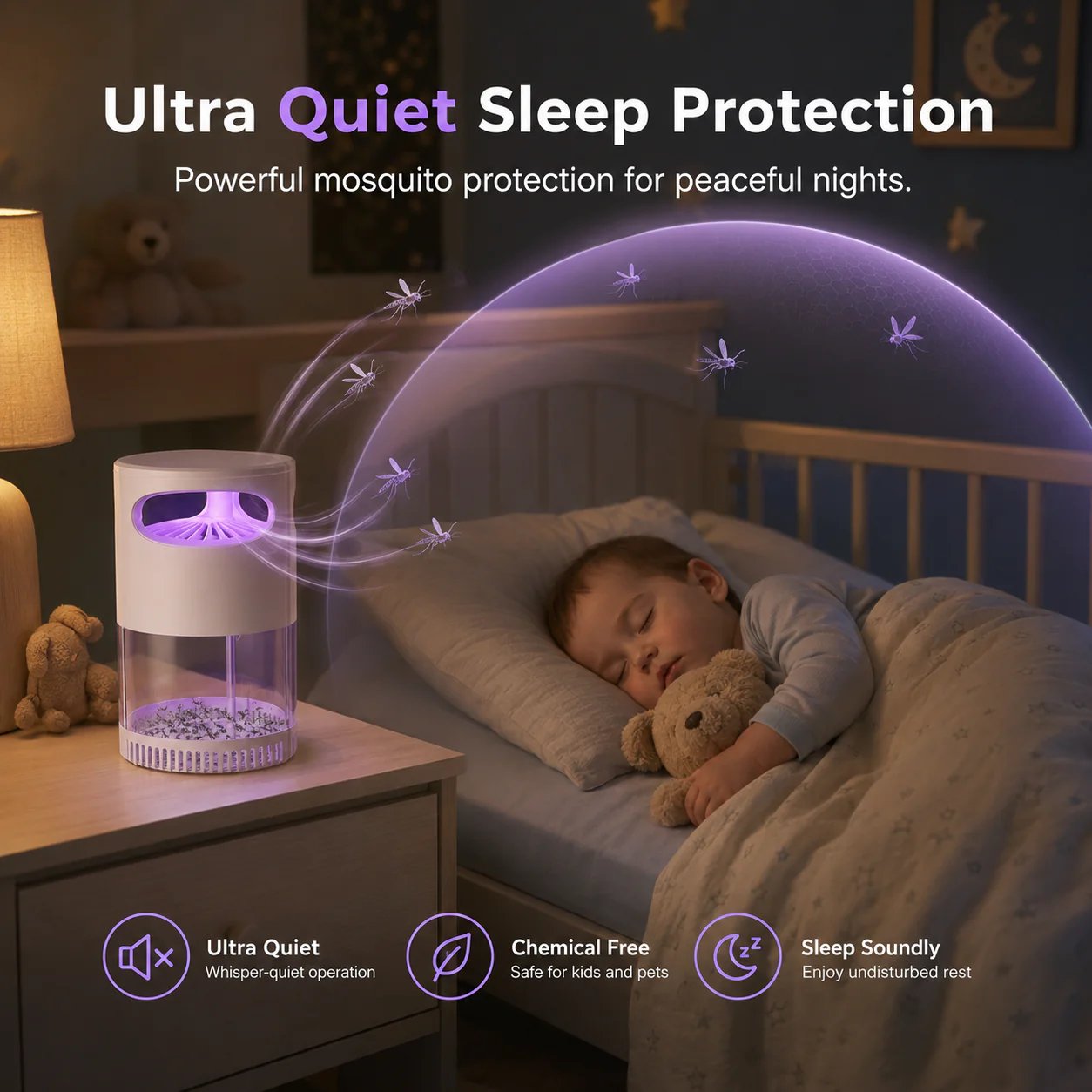 Ultra-Quiet Bionic UV Suction Mosquito Trap