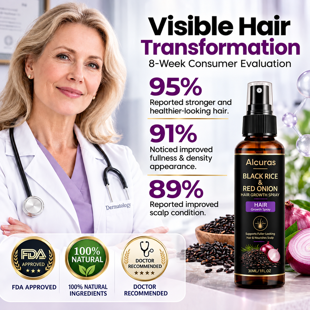 Alcuras® BlackRice HairAge Renewal Serum