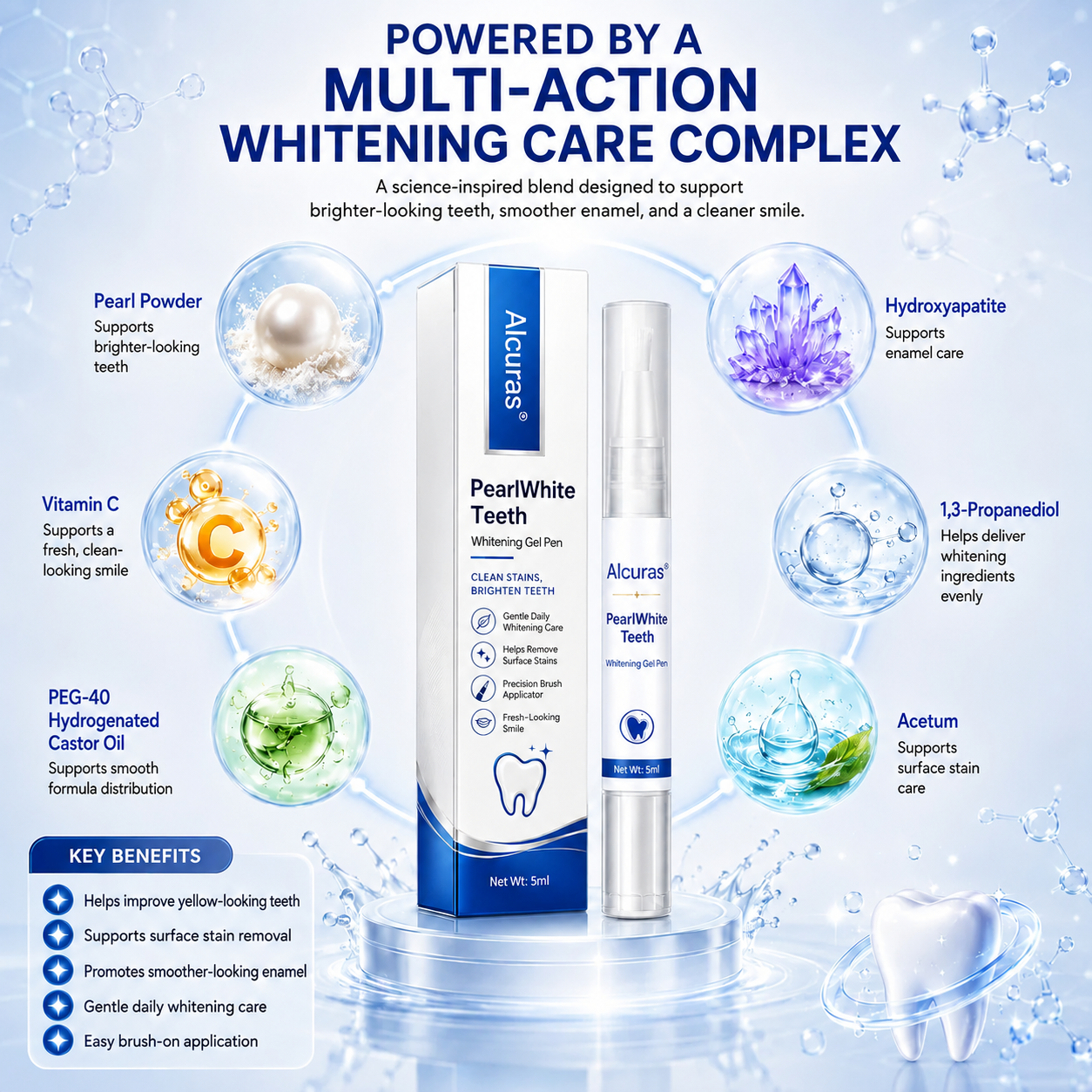 Alcuras® PearlWhite Teeth Whitening Gel Pen