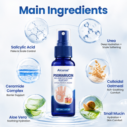 Alcuras® PsoriaMucin No-Rub Itch & Flake Relief Mist