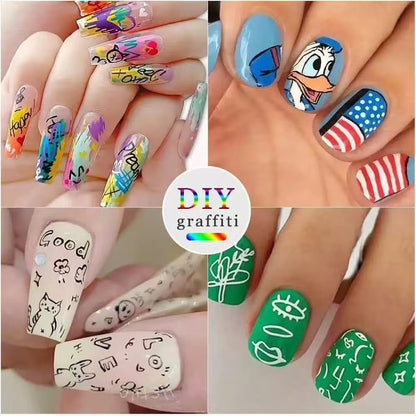 12-color waterproof nail art graffiti pen🖌️