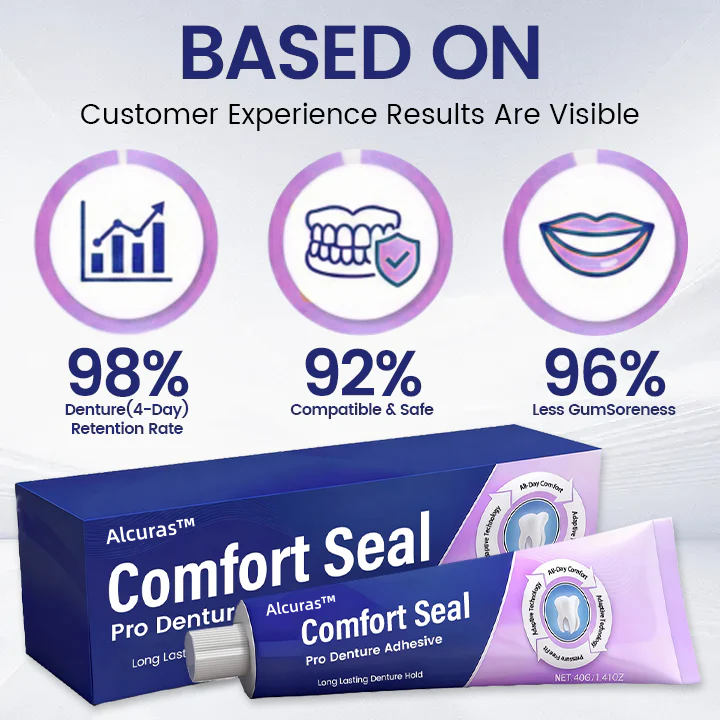 Alcuras® Comfort Seal Pro Denture Adhesive🦷💜(96- Hour Lock Hold, Comfortable & Zinc-Free Denture Fit) 🔥