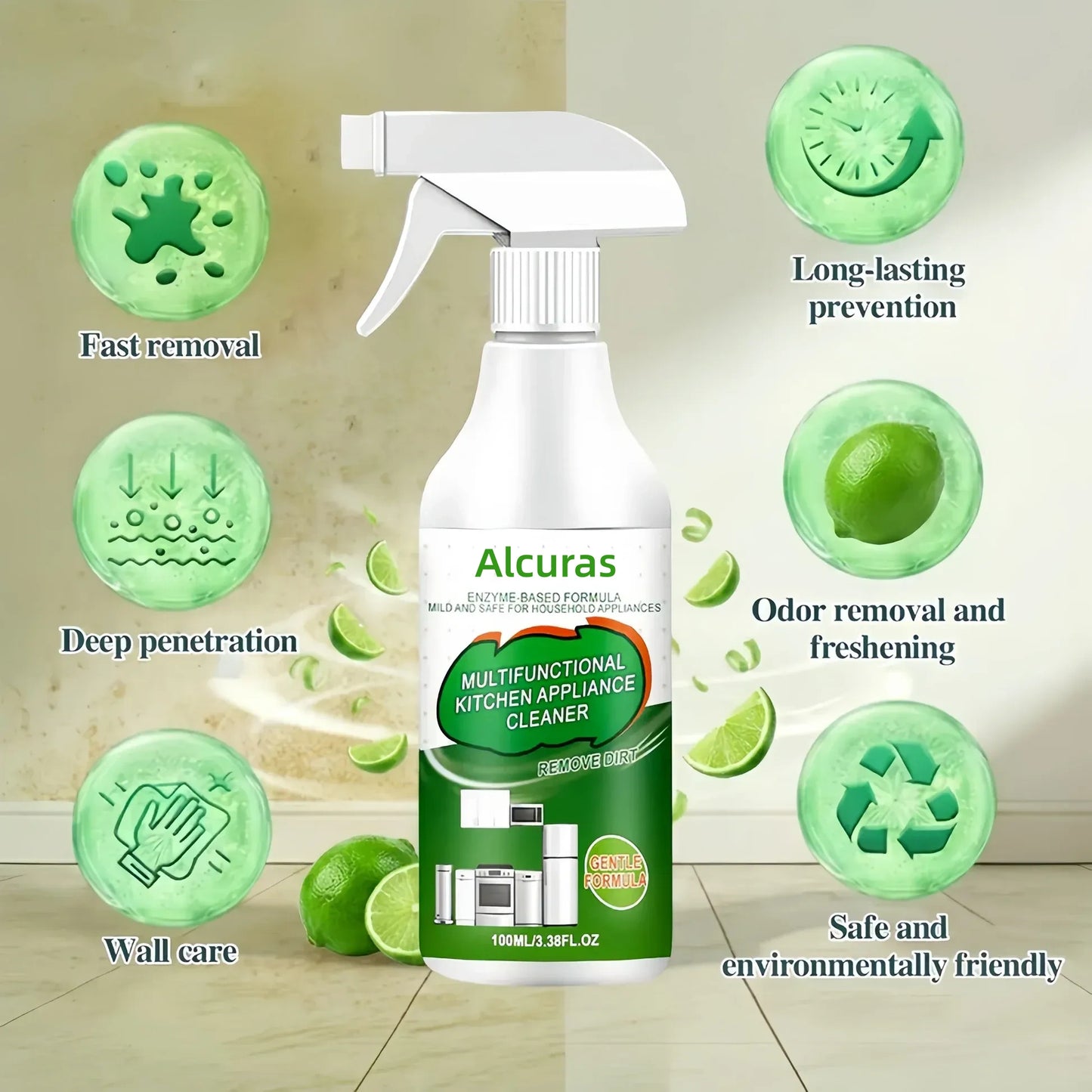 Multi-Purpose Enzyme Foam Cleaner 100ml - Effortlessly Removes Grease in Seconds