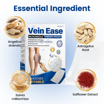 Alcuras™ Vein Ease Microneedle Therapy Patch - Fast ⚡Effective 💪 and Non-Invasive 🚫 Treatment for Varicose Veins & Leg Swelling 👣