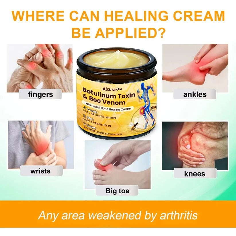 🔥Alcuras™ Botulinum Toxin & Bee Venom Pain-Relief Bone Healing Cream🐝💎