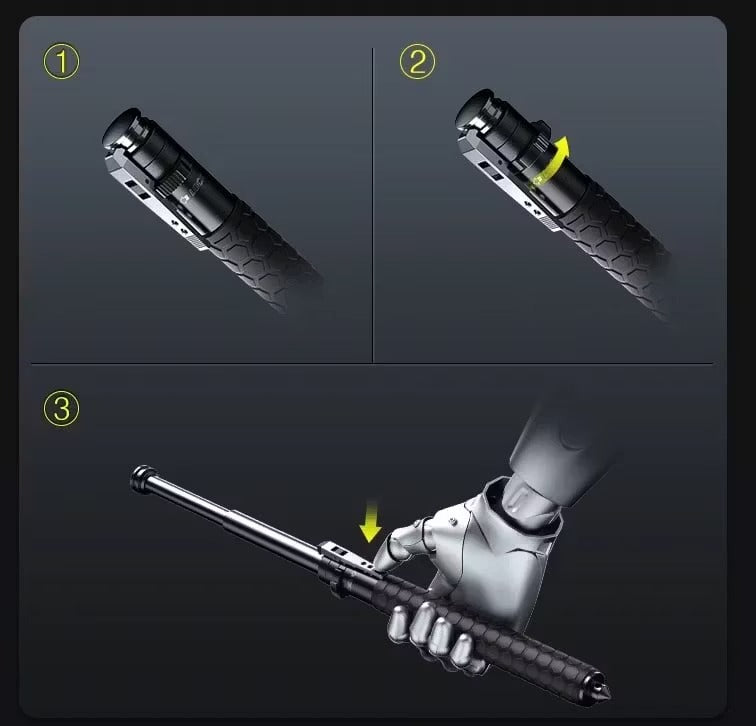 Enhanced Automatic Retractable Self-Defense Stick