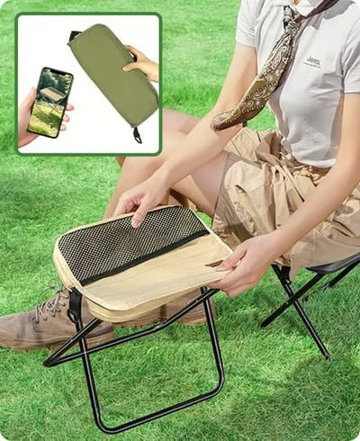 Take a Seat—Anywhere, Anytime!  Stay Comfortable on  the Go with the  Foldable Backpack Stool