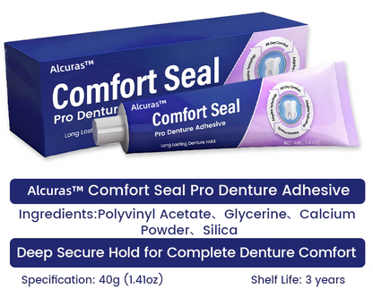 Alcuras® Comfort Seal Pro Denture Adhesive🦷💜(96- Hour Lock Hold, Comfortable & Zinc-Free Denture Fit) 🔥
