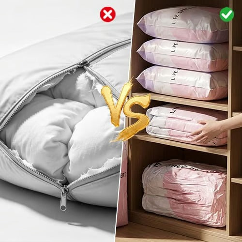 Thickened Stereoscopic No-Pump Vacuum Compression Bag
