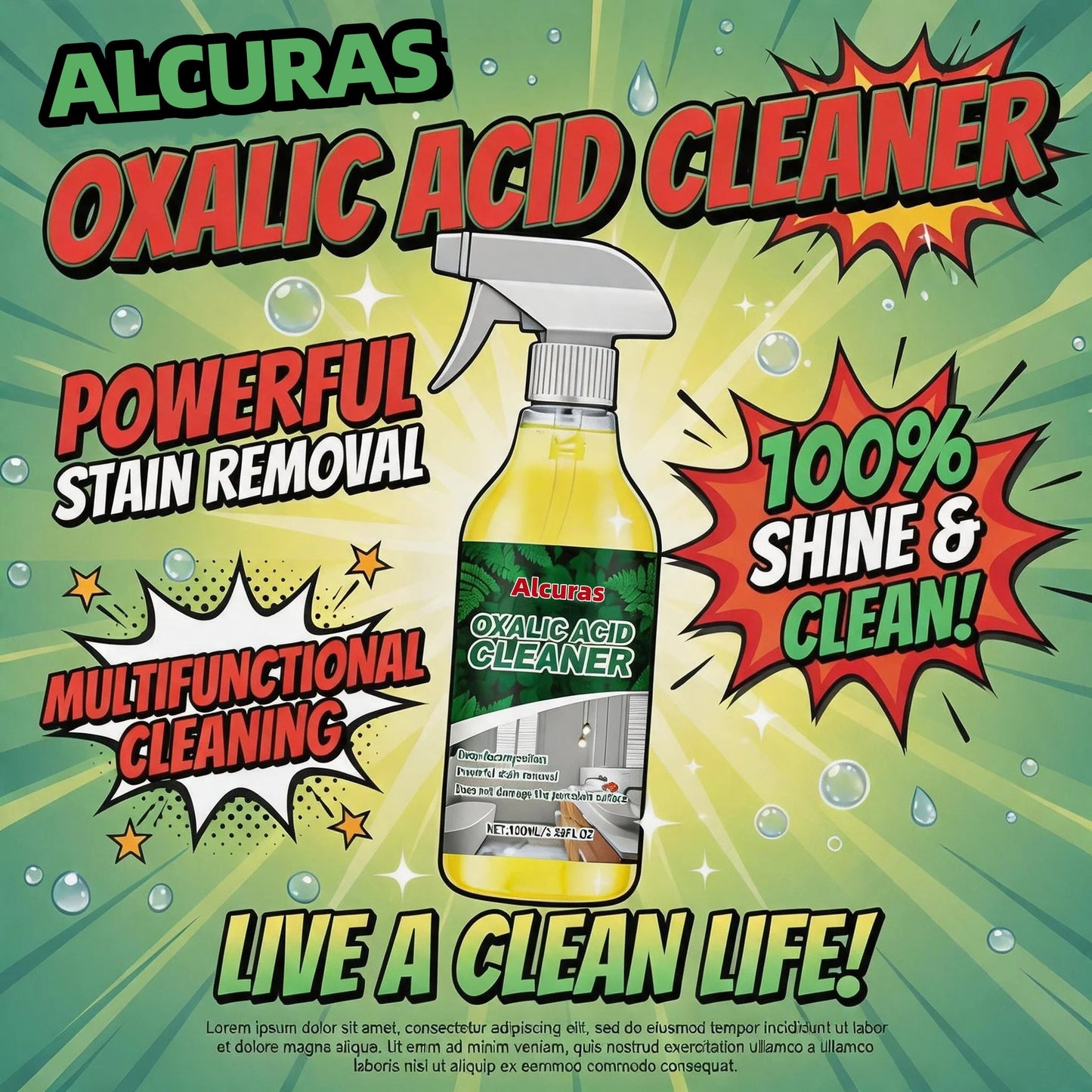 Alcuras🔥Bathroom Cleaner for Tough Toilet & Sink Stains