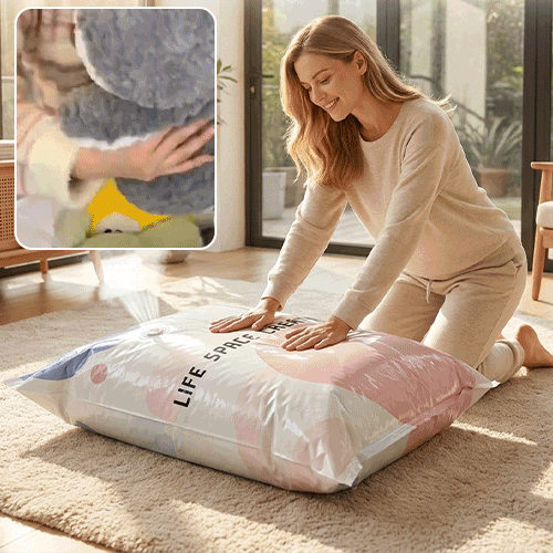 Thickened Stereoscopic No-Pump Vacuum Compression Bag
