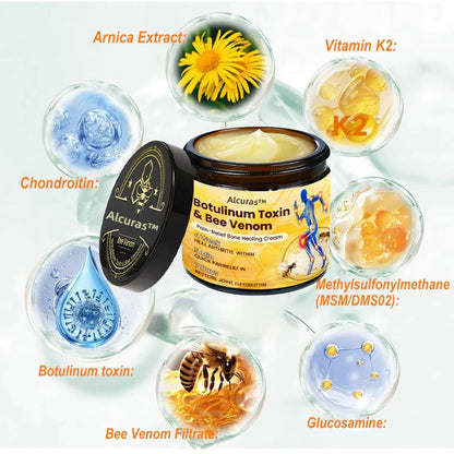 🔥Alcuras™ Botulinum Toxin & Bee Venom Pain-Relief Bone Healing Cream🐝💎