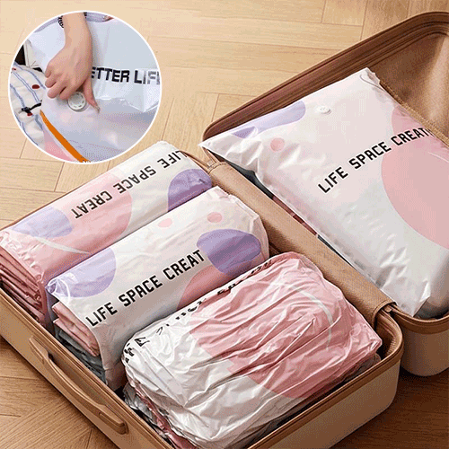 Thickened Stereoscopic No-Pump Vacuum Compression Bag