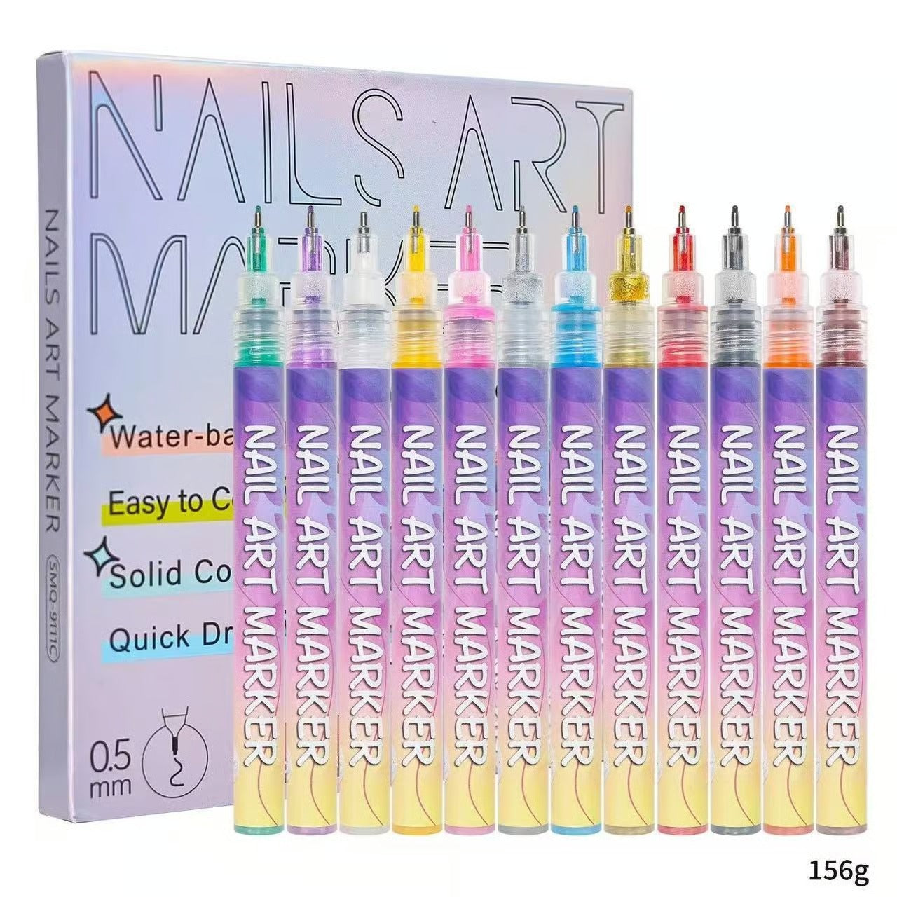 12-color waterproof nail art graffiti pen🖌️