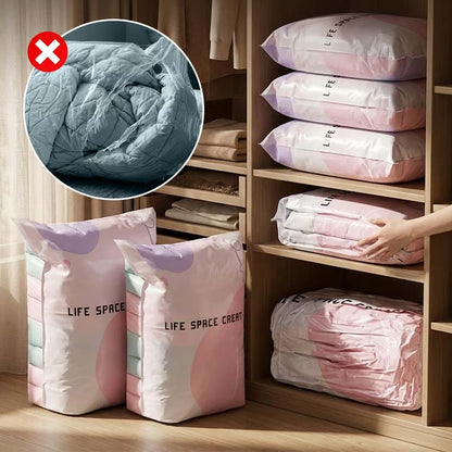 Thickened Stereoscopic No-Pump Vacuum Compression Bag