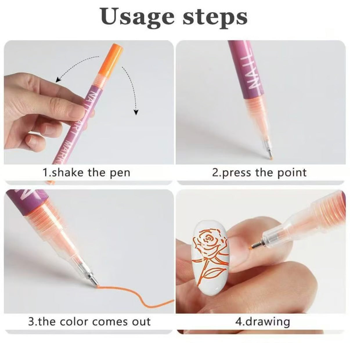 12-color waterproof nail art graffiti pen🖌️