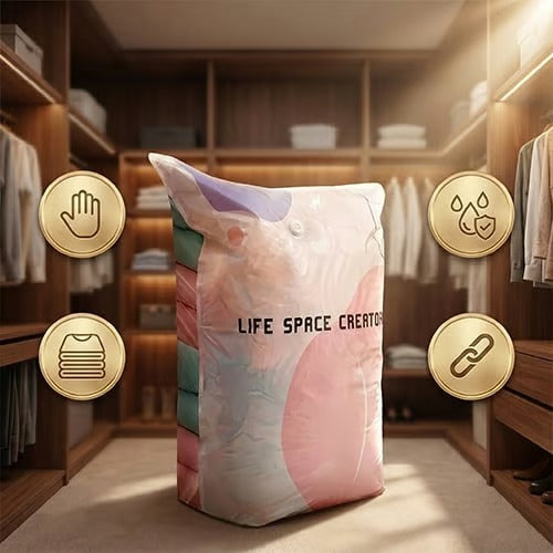 Thickened Stereoscopic No-Pump Vacuum Compression Bag
