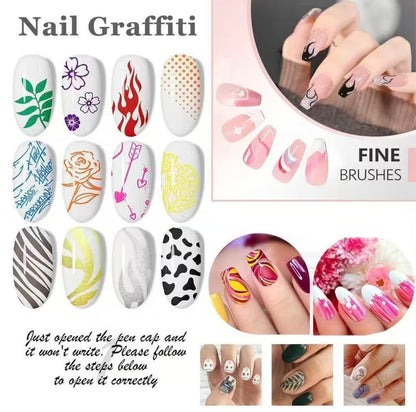 12-color waterproof nail art graffiti pen🖌️