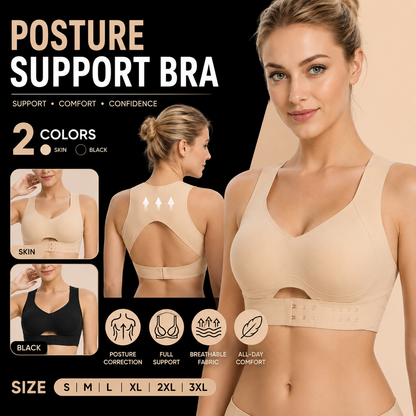 Front Closure Cross-Back Wireless Posture Bra