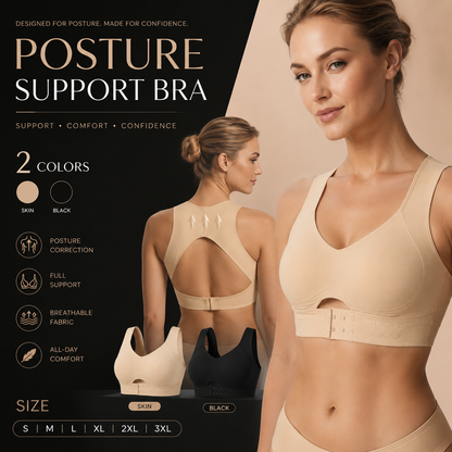 Front Closure Cross-Back Wireless Posture Bra