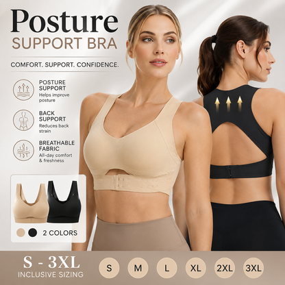 Front Closure Cross-Back Wireless Posture Bra