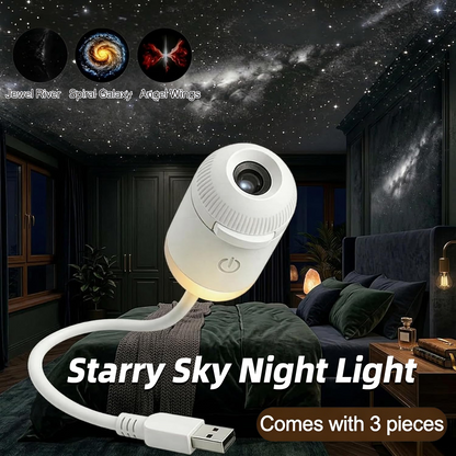2-in-1 Galaxy Star Projector USB Night Light for Indoor Decor