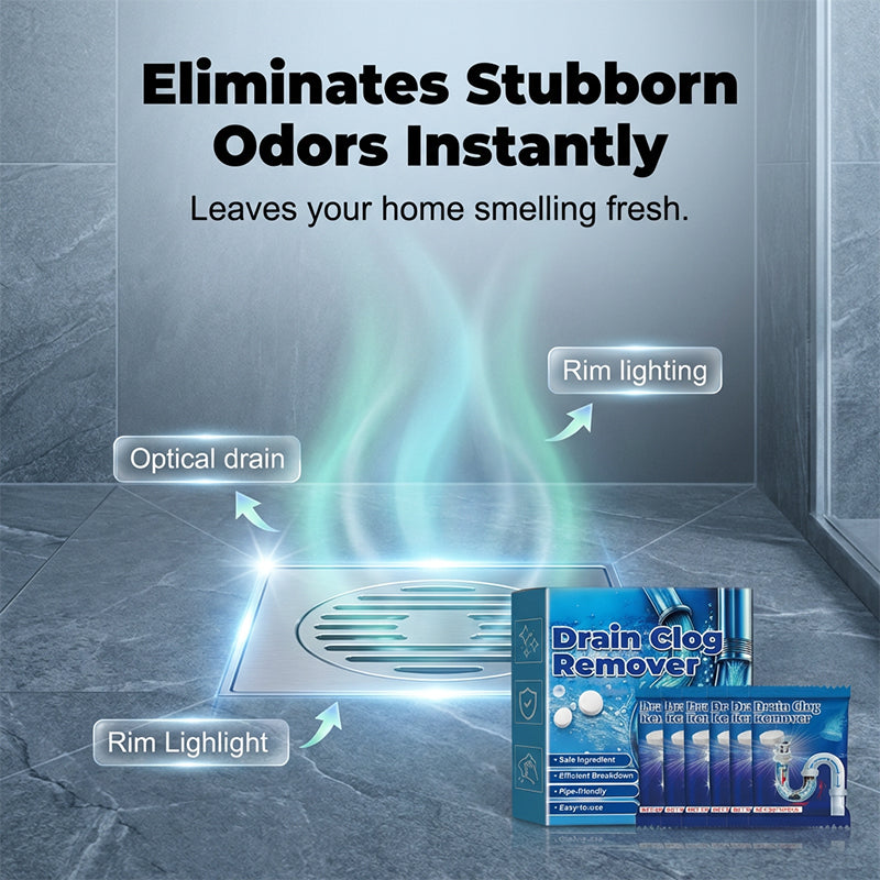 Effervescent Drain Clog Remover Tablets – Fast-Acting, Safe for Pipes & Removes Odors for Smooth Drains ✨