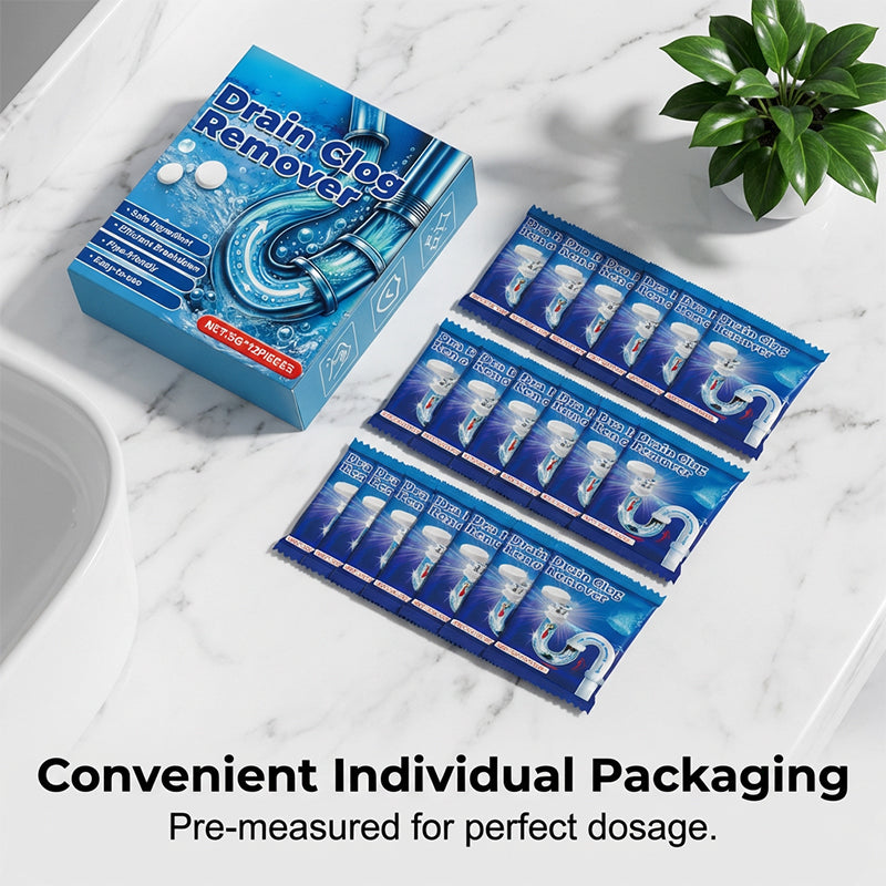 Effervescent Drain Clog Remover Tablets – Fast-Acting, Safe for Pipes & Removes Odors for Smooth Drains ✨