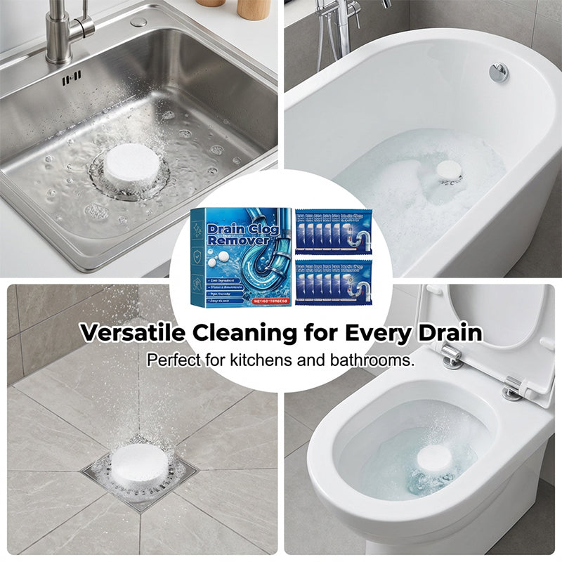 Effervescent Drain Clog Remover Tablets – Fast-Acting, Safe for Pipes & Removes Odors for Smooth Drains ✨
