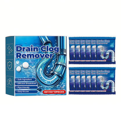 Effervescent Drain Clog Remover Tablets – Fast-Acting, Safe for Pipes & Removes Odors for Smooth Drains ✨